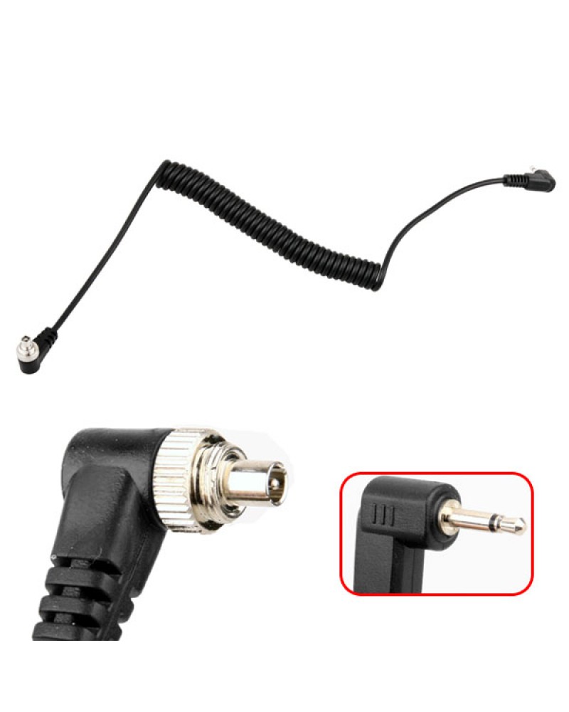 Flash PC Sync Cord PC to Male 2.5mm Screw Lock for Speedlite 580EX SB800 Godox Trigger PT16